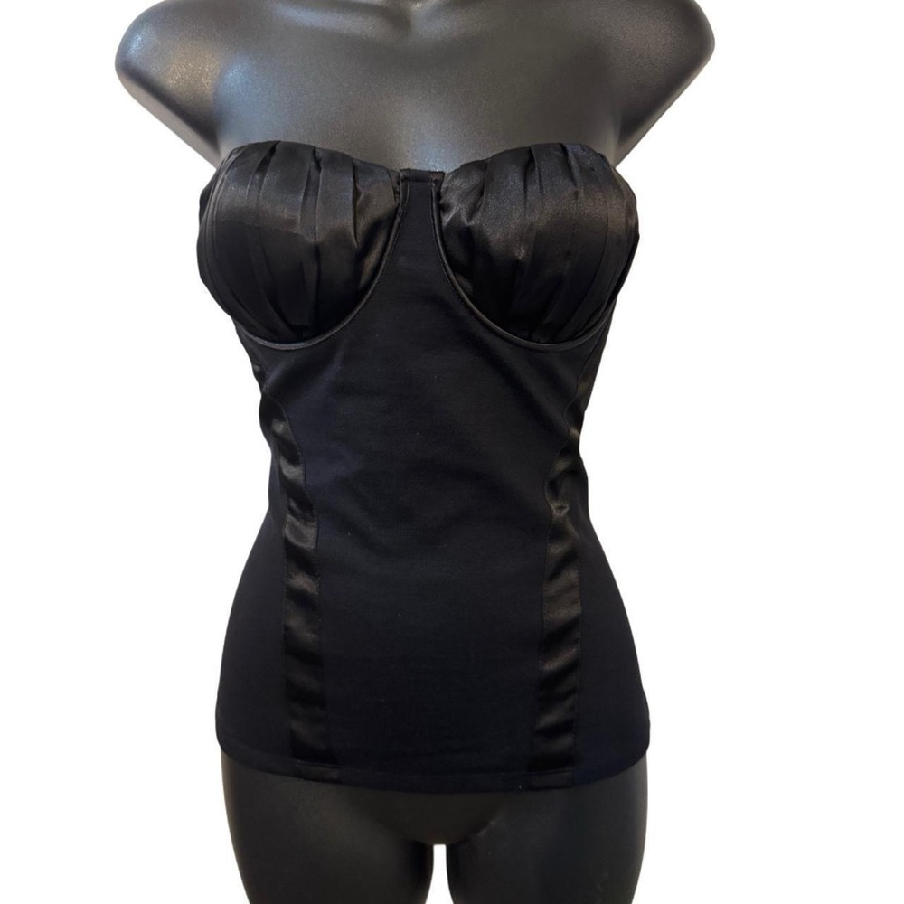 Arden B Black Satin Corset Tube Top – Size 2 - Picture 2 of 8